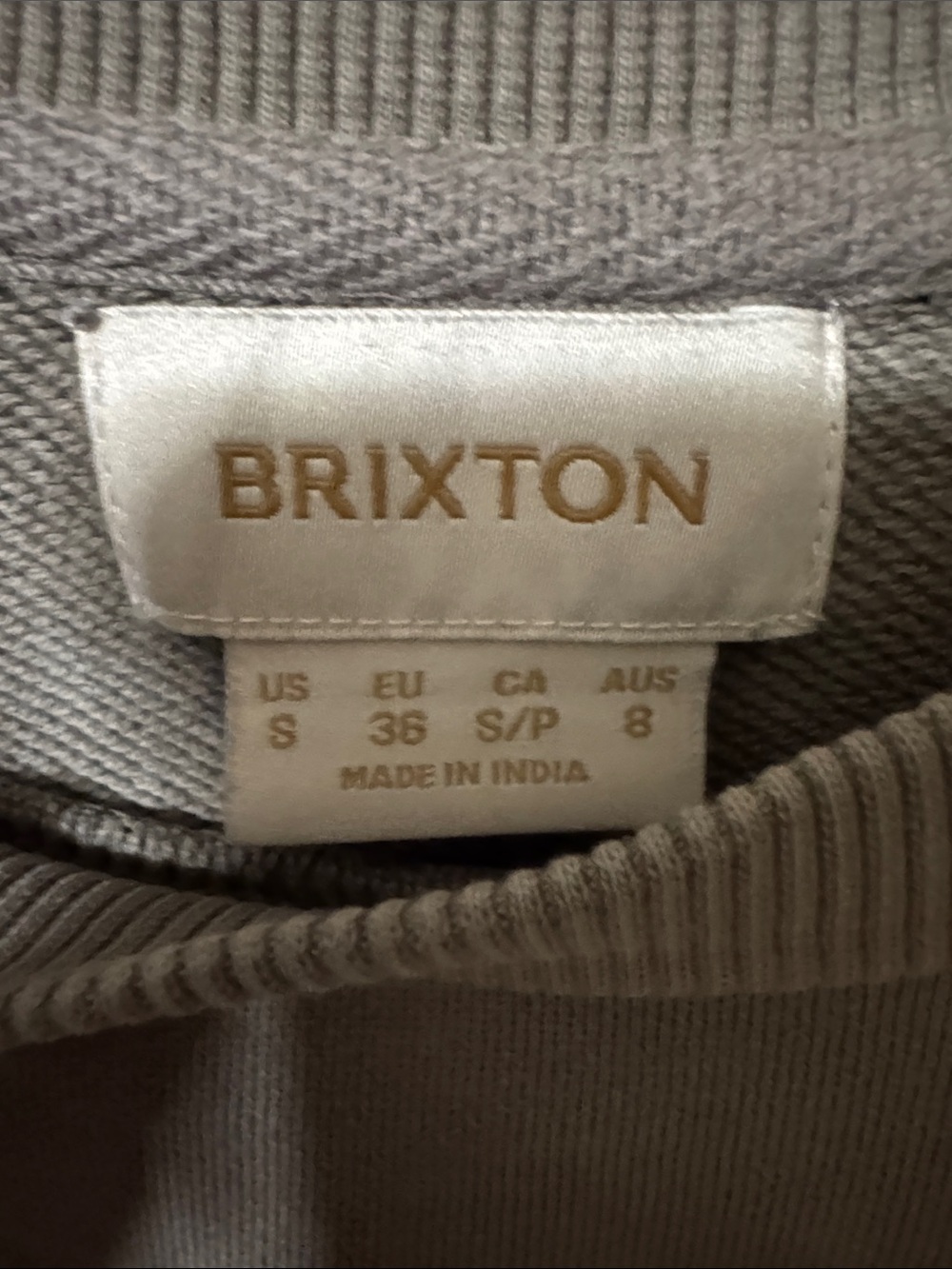 Brixton Women's Grey/Army Green Crewneck Pullover - Picture 2 of 9